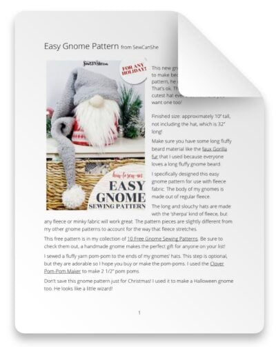 EASY GNOME SEWING PATTERN